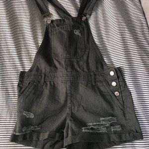 Army Green Short Overalls